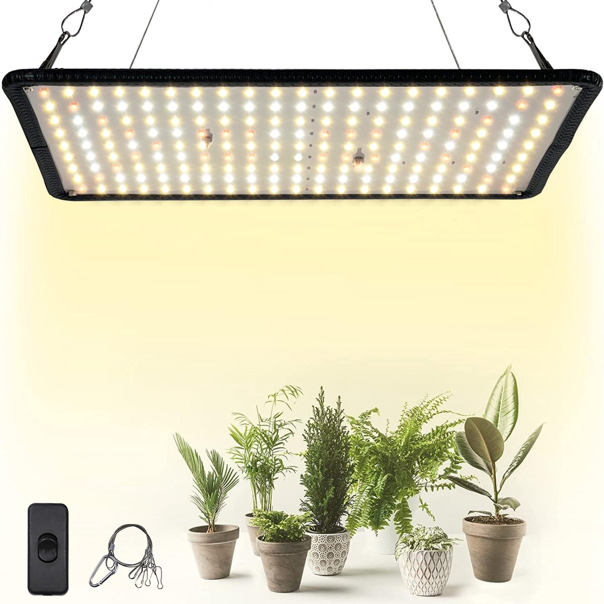 MUPOO Groeilamp Planten – Kweeklamp LED Full Spectrum voor Binnen – Ideaal voor Groei en Bloei van Kamerplanten, Zaailingen en Kas – Sunlight Model 28×18cm