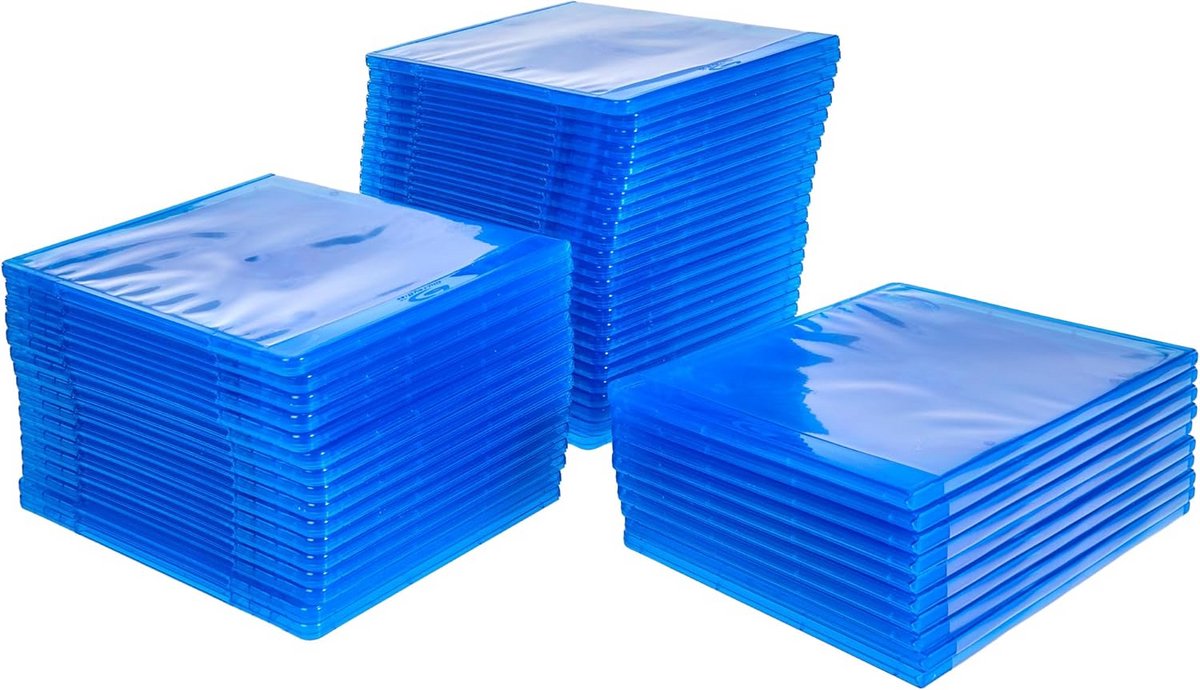 50x Blu-ray DVD CD Hoesjes Blauw - Insteekhoes voor Discs en Opslag