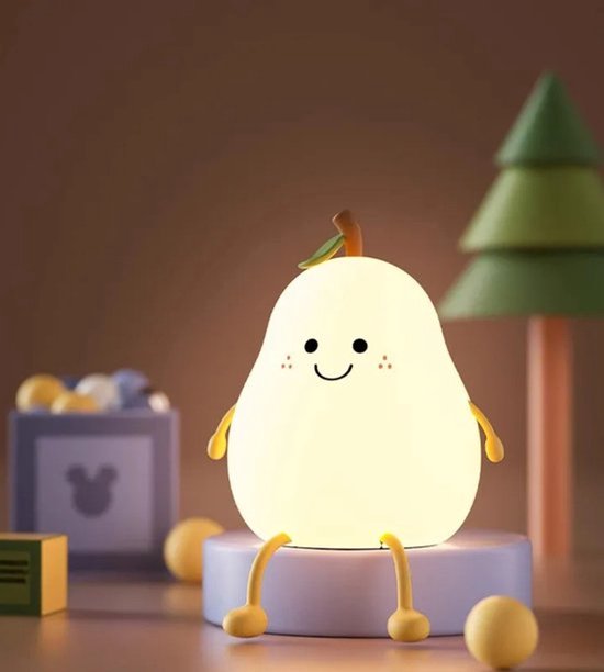 Pear Light - Kinder Kamer Lamp - USB Oplaadbaar - Draadloos Nachtlamp - Kindvriendelijk van Merkloos — afbeelding 2