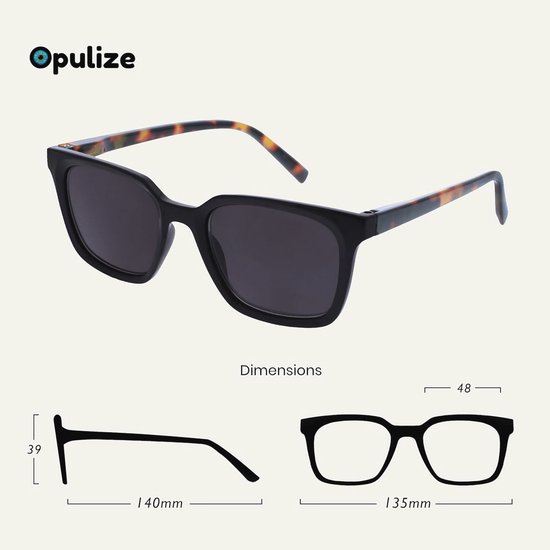 Zonneleesbrillen 2-Pack - Groot Rechthoekig Montuur - Getinte UV400 Lens - Zwart-Helder - Heren Dames - Veerscharnieren +1.00 van Merkloos — afbeelding 3