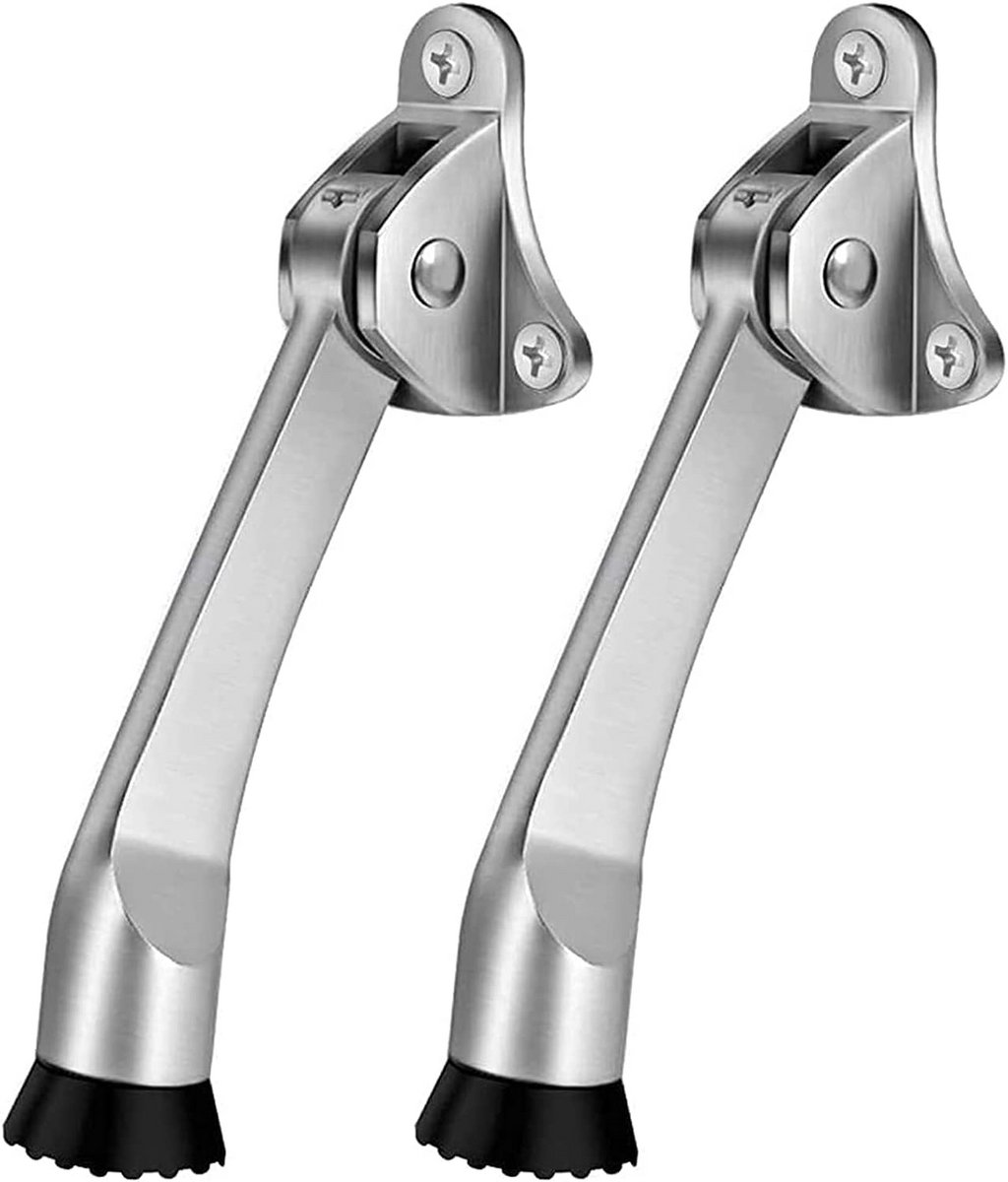 Deurstopper 10,5 cm - Antislip Rubber, Metalen Deurhouder en Kickstand (2 stuks)