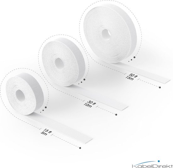 Klittenband kabelbinders - 20 mm x 10 m - klittenband voor kabels - op