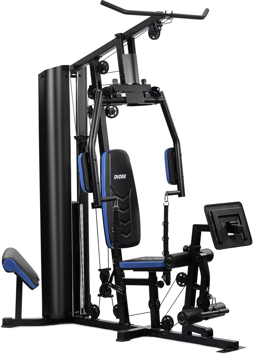 DIONE HG6 - Krachtstation - Homegym - Met Legpress - Inclusief 80kg gewichten