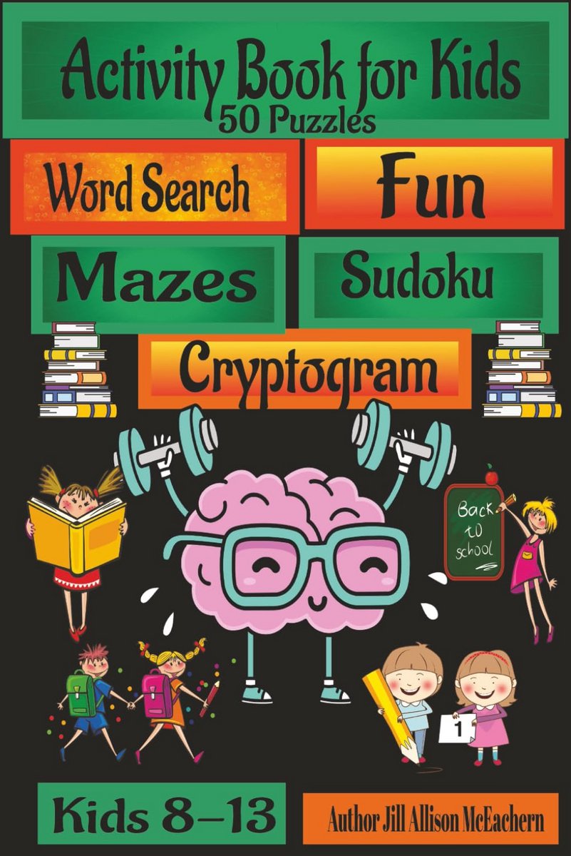 Puzzelboek voor Kinderen: 50 Speelse Opdrachten met Woordzoekers, Doolhoven, Sudoku en Meer
