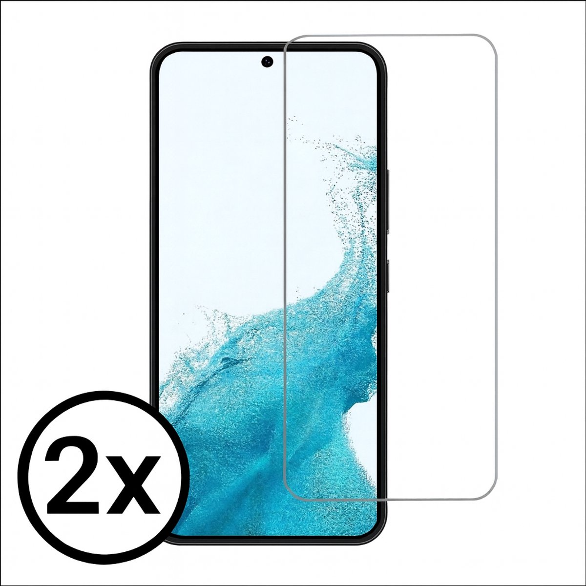 Screenprotector geschikt voor Samsung Galaxy S22 - 2stuks