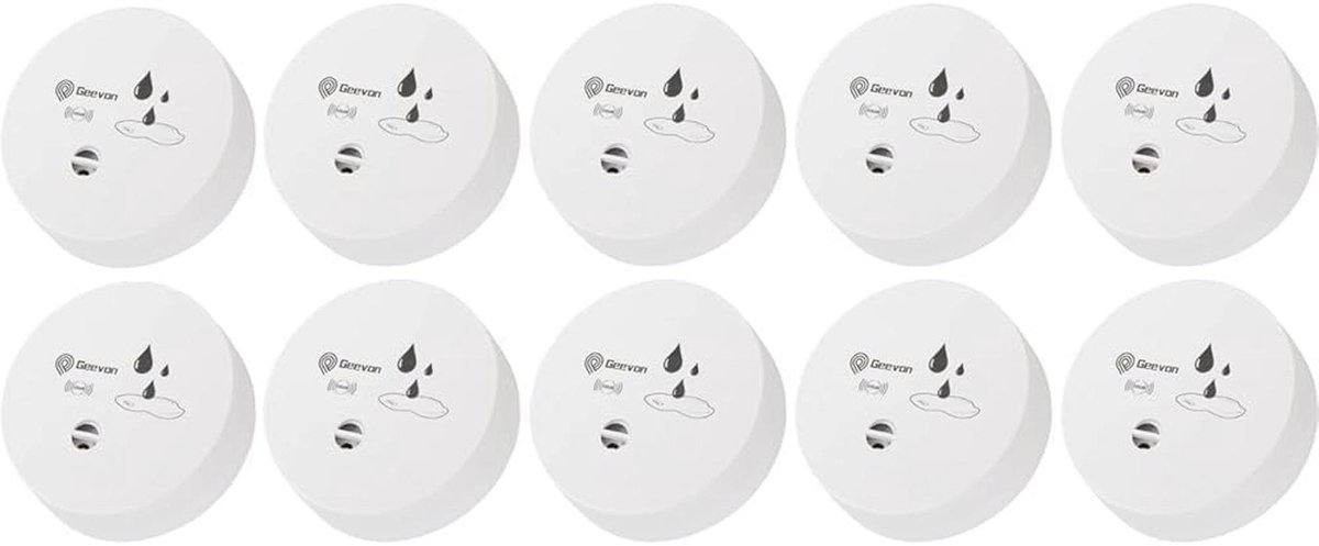 Watermelders 10 stuks, 100 dB, Batterijgevoede Vloeddetectie voor Kelder, Badkamer, en Garage