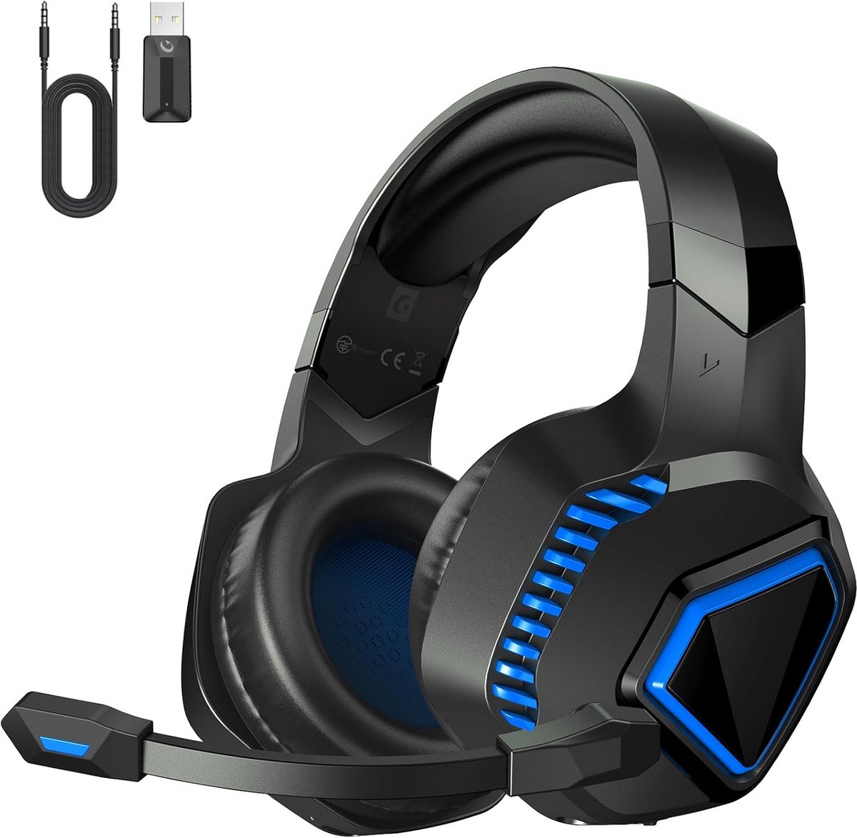 Draadloze Gaming Headset voor PS5, PC, Switch en Mac - Noise Cancelling met Microfoon en Bluetooth 3,5 mm