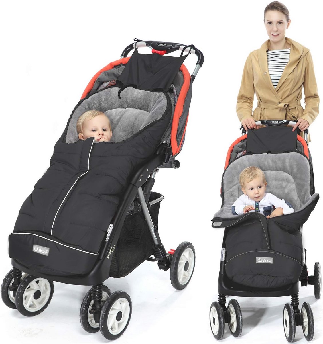 Warme Wintervoetenzak voor Kinderwagen - Dikke Waterdichte Thermofleece Voetenzak voor Buggy en Wandelwagen