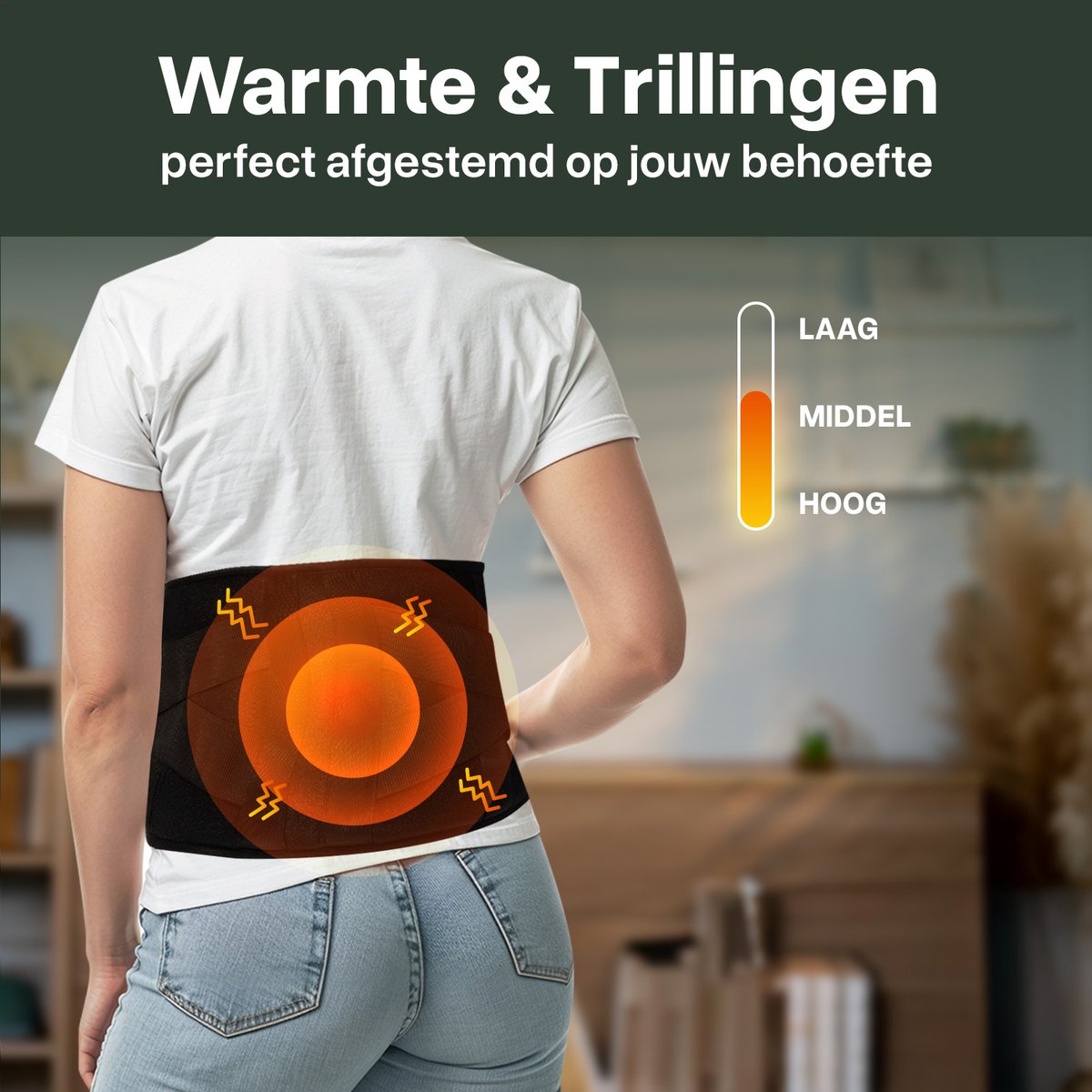 Jake Rug Massage Apparaat met Infraroodtherapie - Zwart - afbeelding 2