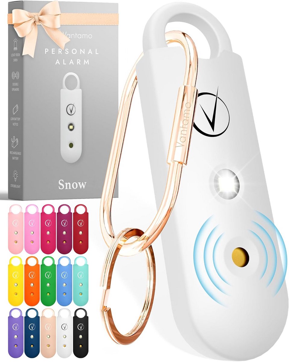 Persoonlijk Alarm met Stroboscoop LED Licht - Extra Luid 130dB Zelfverdediging Sleutelhanger