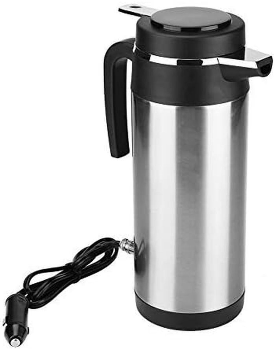 Elektrische Waterkoker 24V voor in de Auto - 1200ml RVS Reisketel