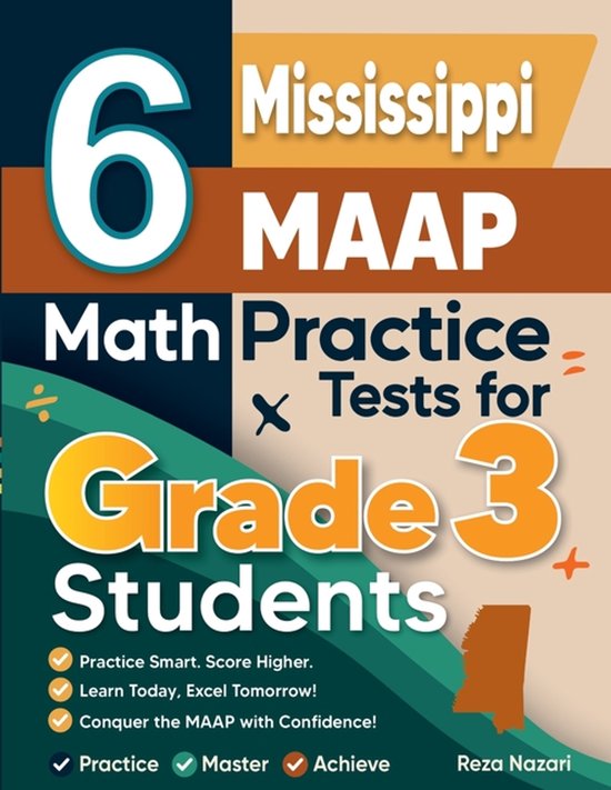 6 Mississippi MAAP Math Practice Tests for Grade 3 Students - cover
