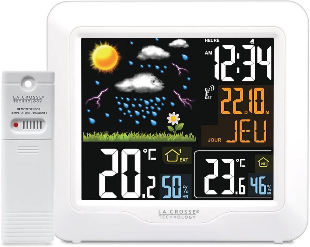 Draadloos weerstation met gekleurd LCD-scherm - Nauwkeurige temperatuur- en vochtigheidsmeting