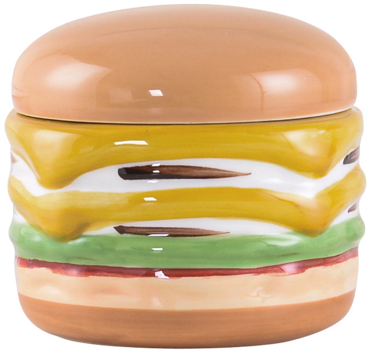Hamburger asbak - gekleurd - 9.5*10CM- rond - Buiten asbak