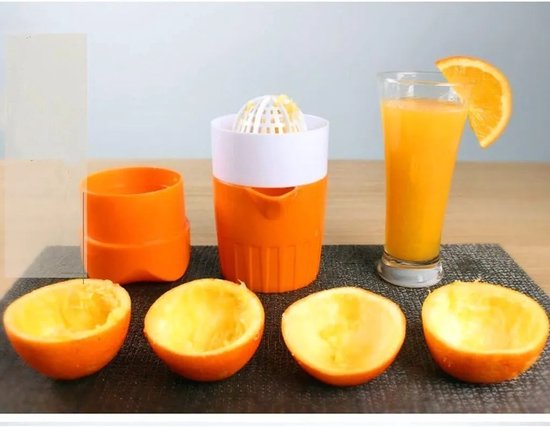 Sinaasappelsapmaker - Versgeperste fruit- en groentesapmaker - Sapcentrifuge met sapreservoir - Handmatige sinaasappelsapmaker - Tweedelige fruitpersset — afbeelding 4