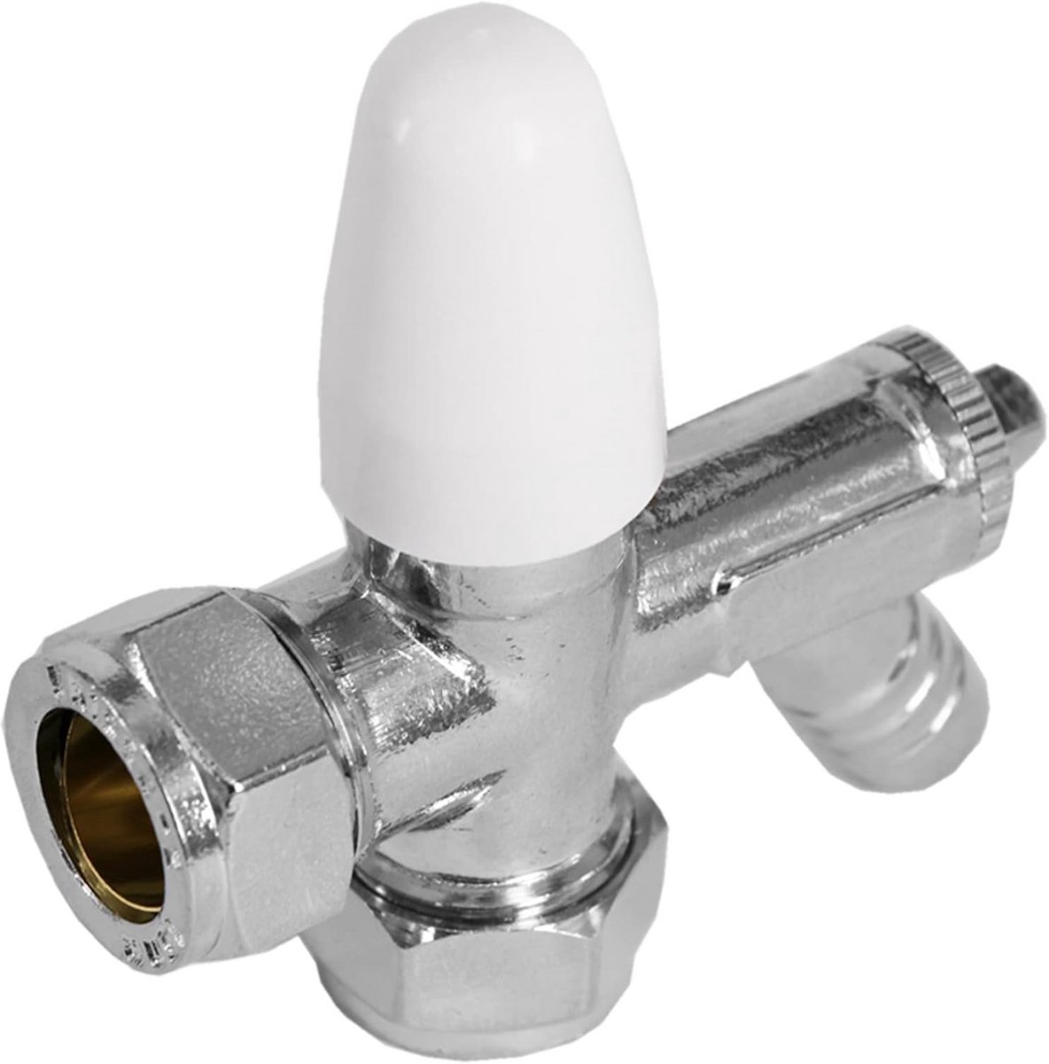 Thermostatische Radiatorkranen Chroom met Afvoerstop