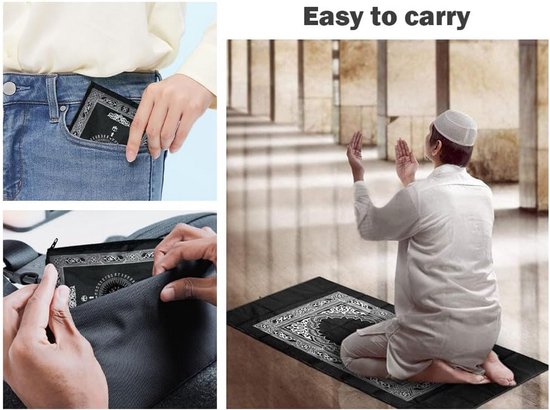 Draagbare Islamitische Gebedsmat met Kompas - Ideaal voor Reizen en Ramadan van Merkloos — afbeelding 3