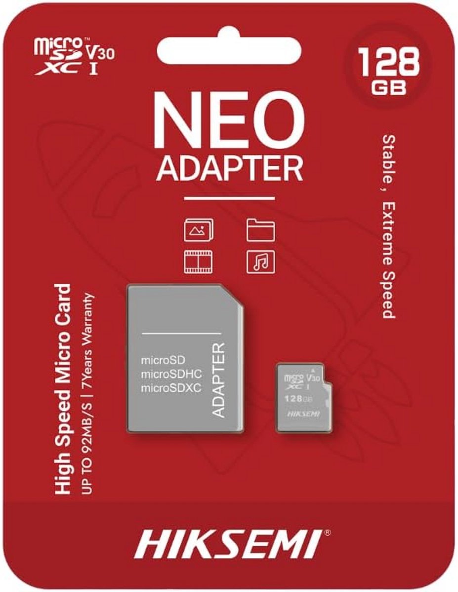 128GB Micro SD Kaart met Adapter - Klasse 10 en UHS-I