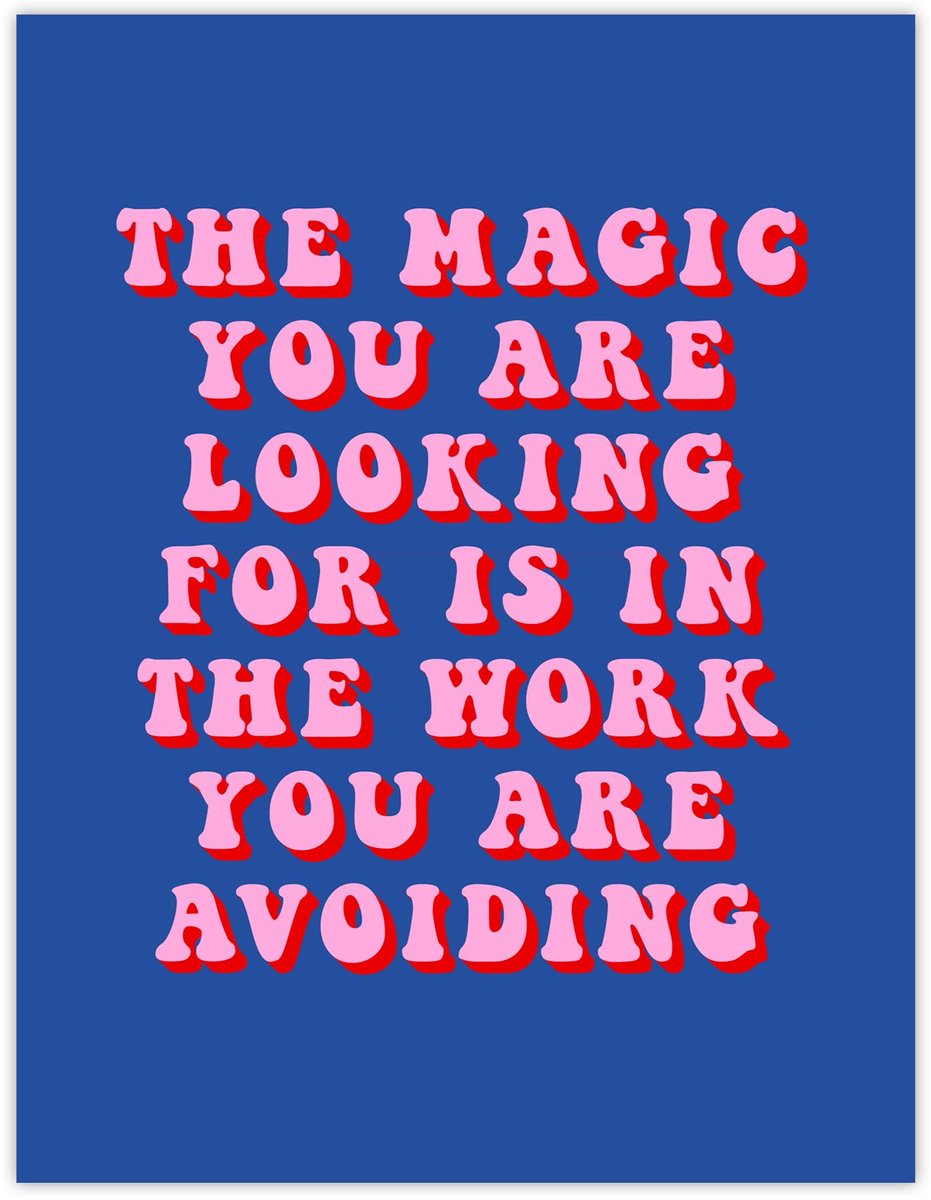 Unyqoos Grote decoratieve poster met inspirerend citaat in roze en blauw, roze-blauw