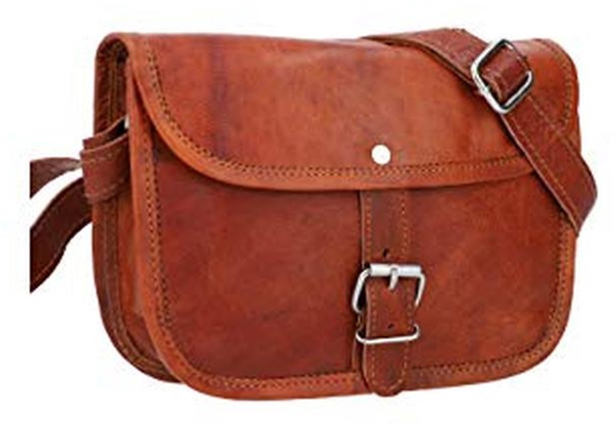 Schoudertas voor dames - leren handtas met vintage look