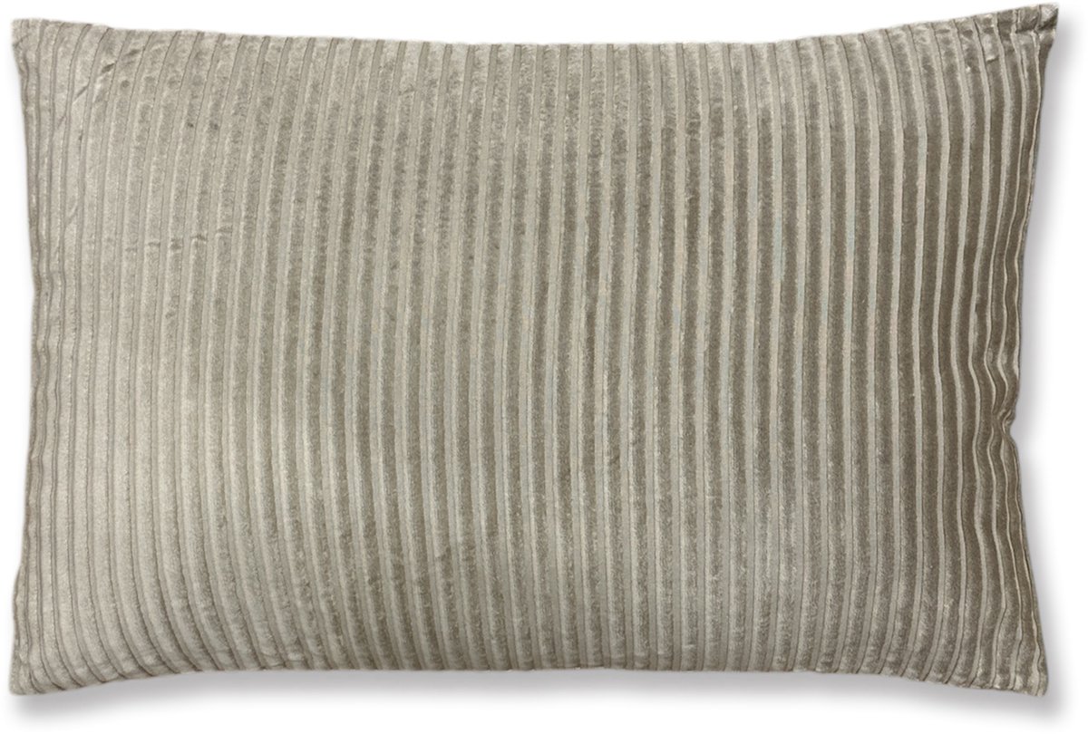 by Mooss - Sierkussen - Velvet - Ribfluweel - Taupe - 60x40 cm - Hip - Trendy - Accesoires - Decoratie