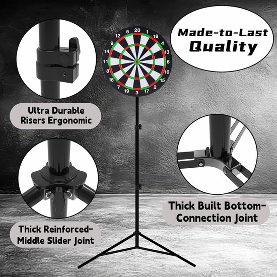 Unyqoos® Verstelbare Dartboard Standaard met Draagbaar Ontwerp voor Reizen en Thuisgebruik van Merkloos — afbeelding 2