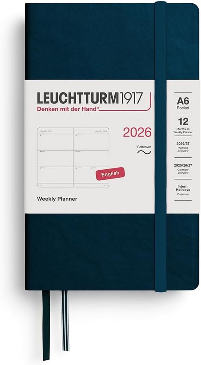 Weekkalender Pocket (A6) 2026 Softcover - Dagelijkse Indeling en Overzicht