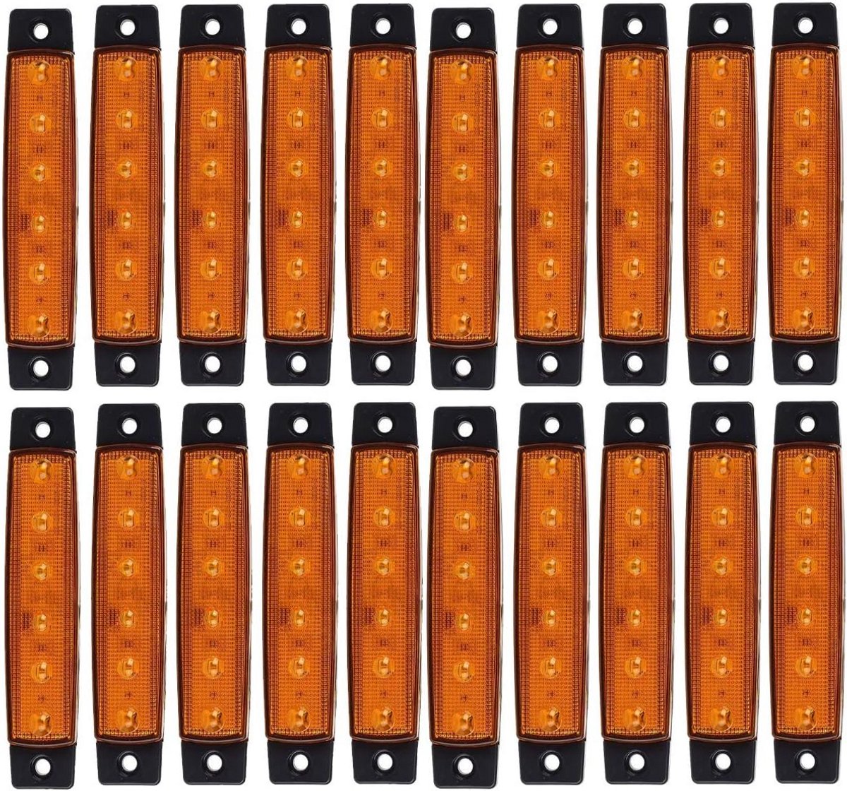 LED Zijmarkeringslichten voor Trucks en Aanhangwagens - 20 Stuks Amber