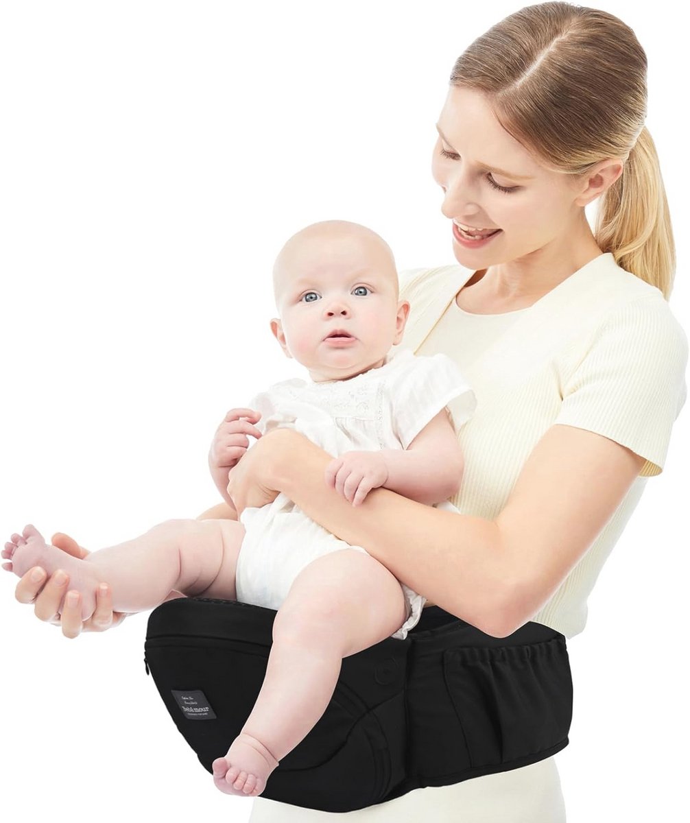 Lichtgewicht 3-in-1 Hipseat Babydrager voor baby's van 0-36 maanden - Zwart