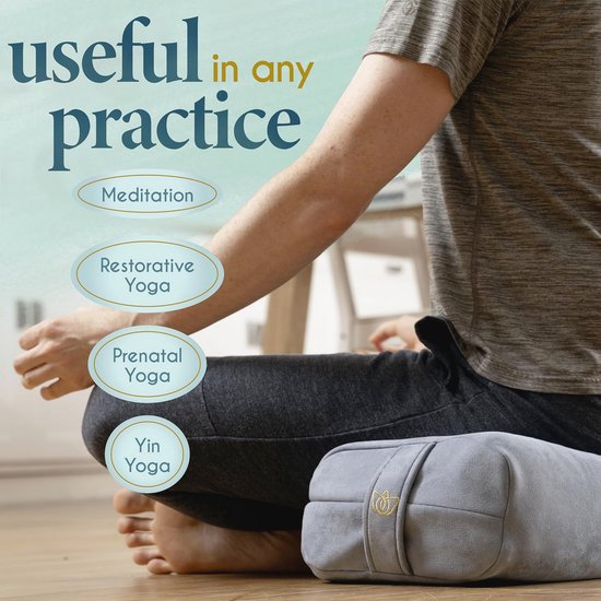 Luxe Fluwelen Yoga Bolster - Grote Ondersteunende Kussen voor Restorative Yoga en Meditatie - Machine Wasbare Hoes van Luxe — afbeelding 2