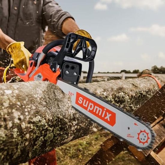 Krachtige 62cc Gas Kettingzaag met 20 Inch Zaagblad voor Hout en Boomtrimmen — afbeelding 5