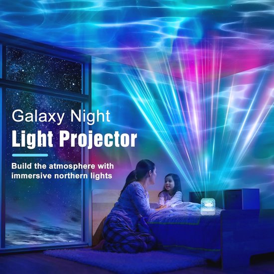 Oceaan Galaxy Projector Nachtlampje met Afstandsbediening - 30 Verlichtingsmodi - Roterende Noorderlichtlamp van Merkloos — afbeelding 4