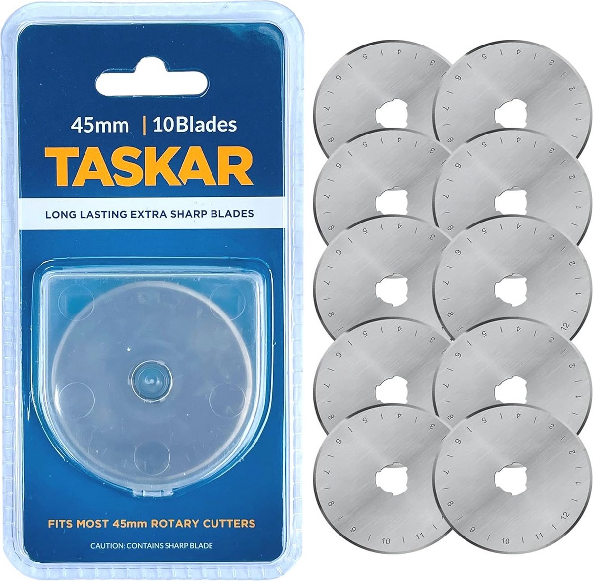 Reservemessen voor rolsnijder 45 mm - Set van 10 stuks