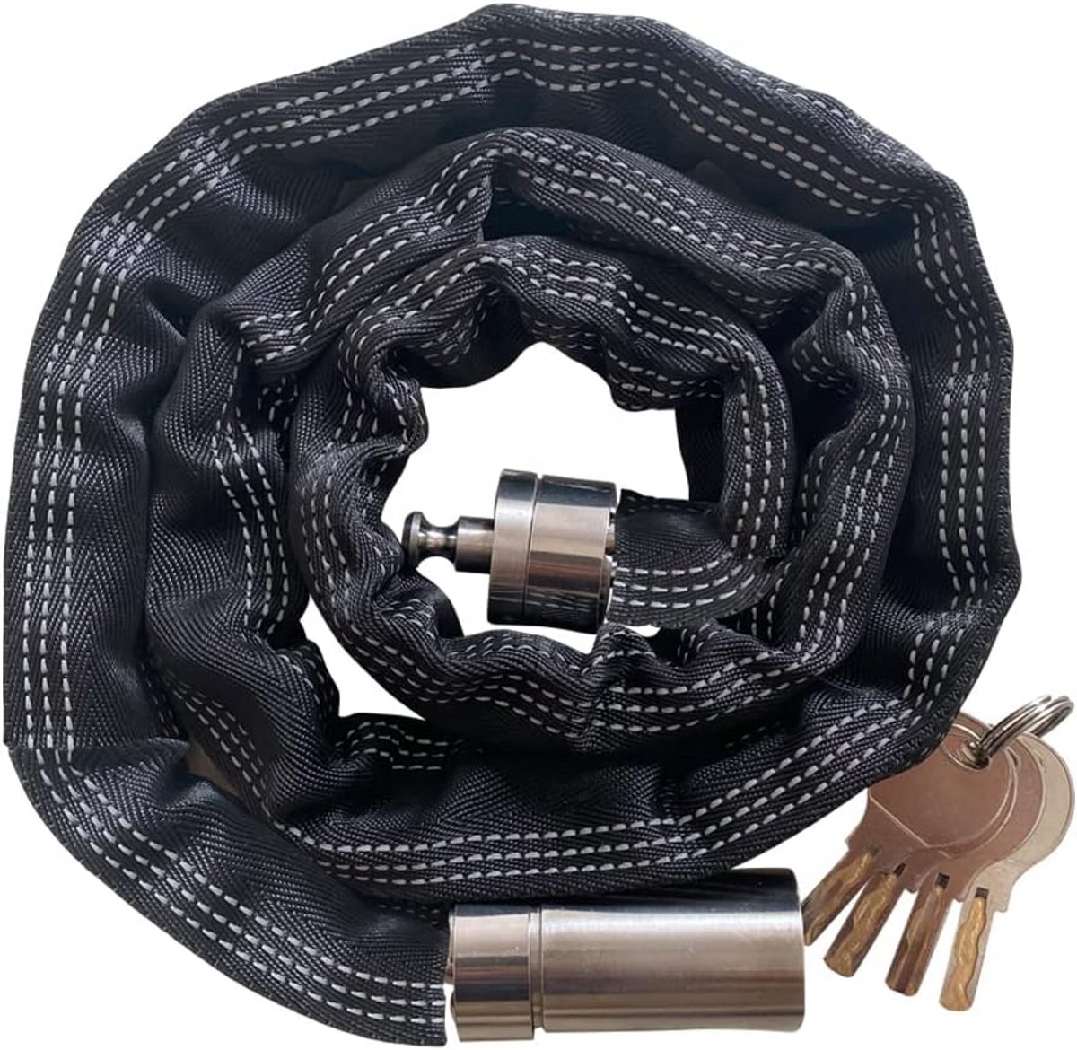 Ketting en slot van roestvrij staal - 110 cm lang, ideaal voor moto, scooter, fiets en deur