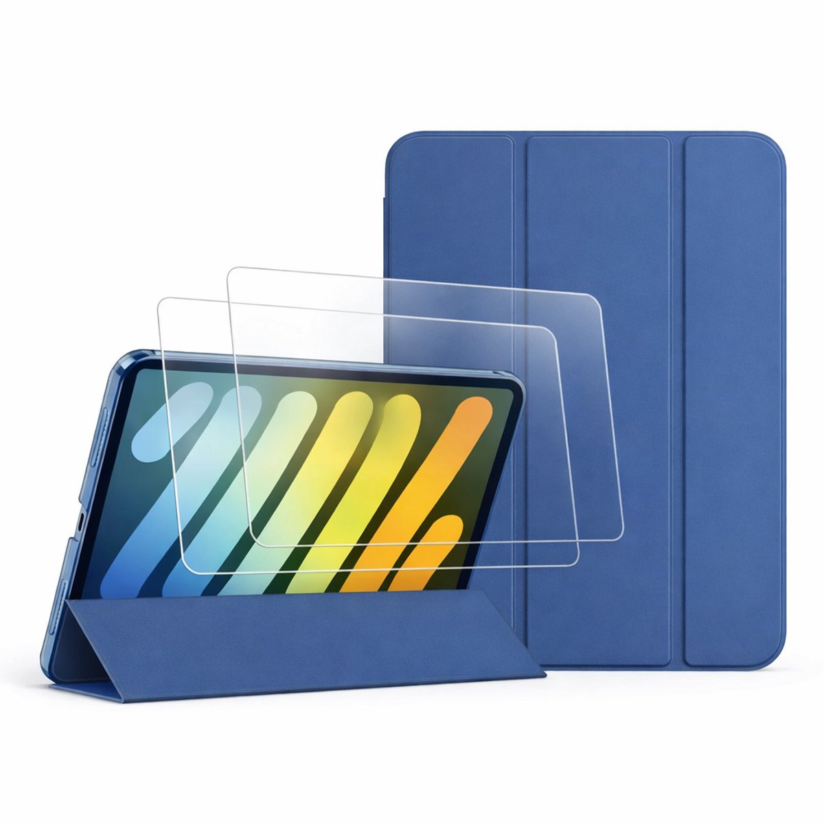 Zandarix Geschikt voor Apple iPad A16 (2025) - Automatische Slaap/Waak Functie - Slank Hard - Book Case - Tablethoes - Met 2 Screenprotectors - Marine