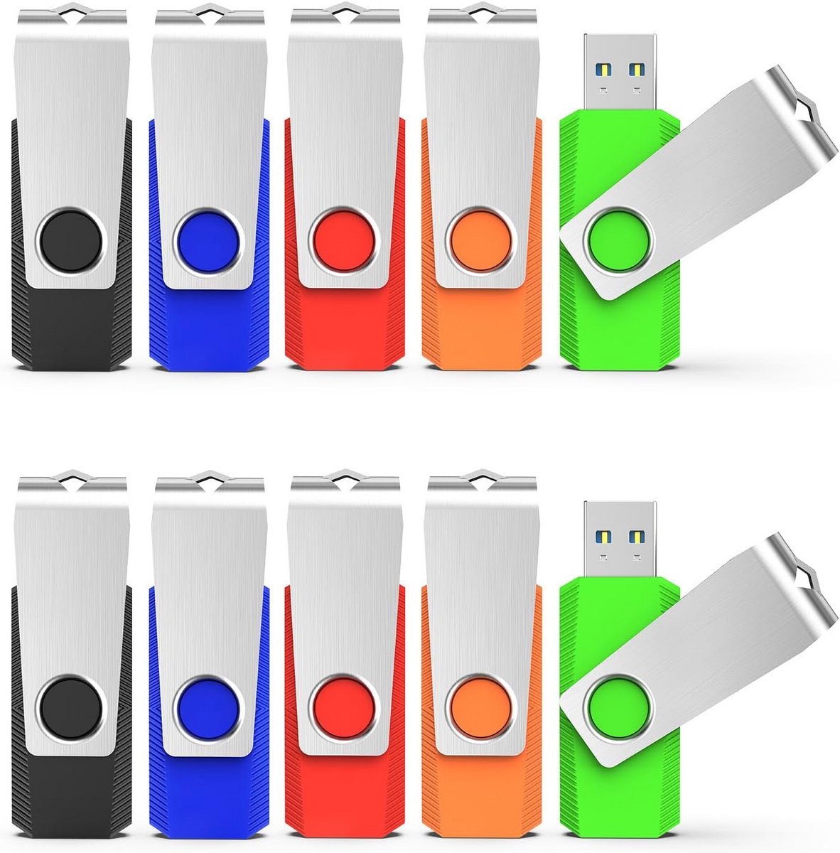 64 GB USB-stick, 10 stuks, USB 3.0, Hoge Snelheid Flash Drive voor Laptop en PC