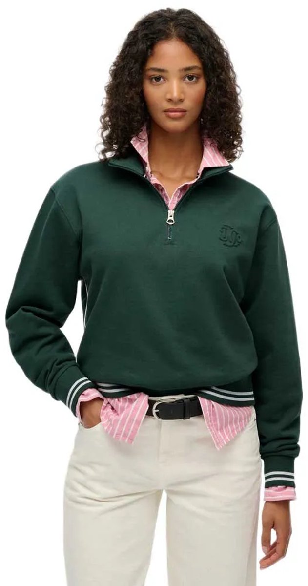 Superdry Country Club Halfhoge Trui met Reliëflogo Dames Truien Groen