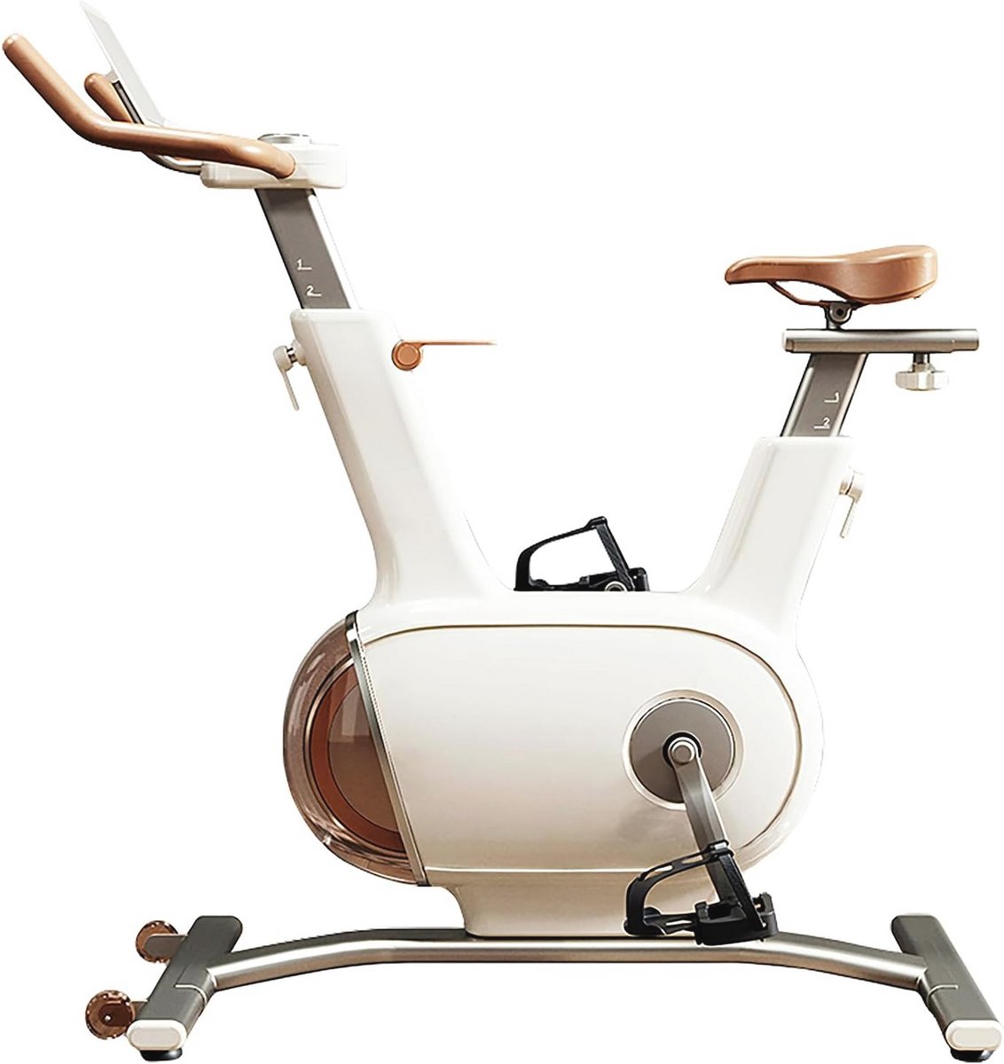 Hometrainer met Dubbel Vliegwiel van 10 kg - Stille Stationaire Fiets voor Thuis