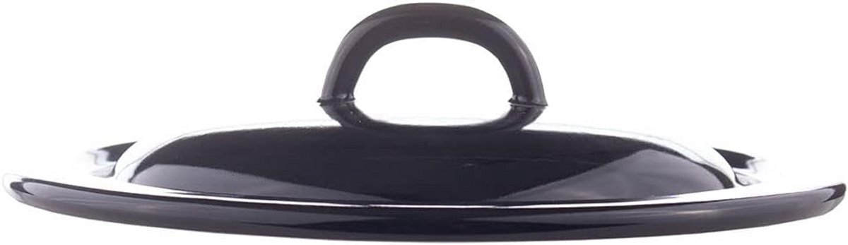 Emaille Deksel Zwart 16 cm voor Kookpan, Groentepan en Braadpan - Geschikt voor Inductie