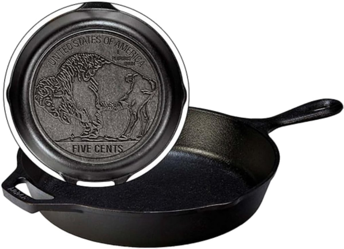 Gietijzeren Koekenpan 26 cm met Buffalo Ontwerp