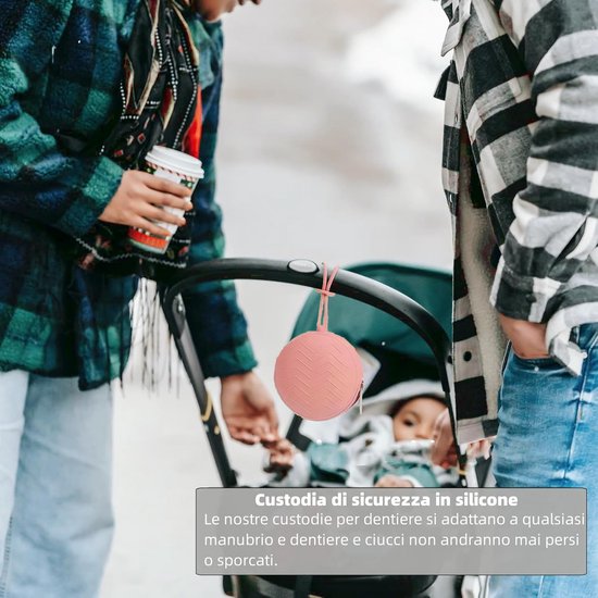 OLGS Siliconen fopspeenbox voor baby's, fopspeenhouder, opbergcase voor het opbergen van fopspeen, BPA-vrij, fopspeenband voor onderweg aan de luiertas Ether blauw, fopspeenbox voor peuters