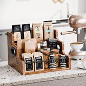 Casier à whisky | Étagère à épices | Étagère à café | Étagère de cuisine | Organisateurs de Cuisine | Couleur du bois