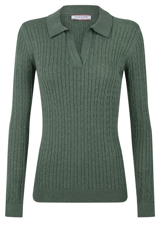 Felix Hardy Trui Met Polokraag - Polo Shirt - 100% Katoen Dames Groen - M
