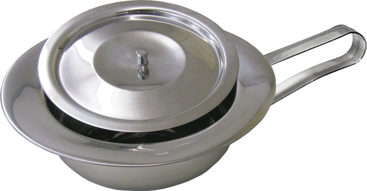 Sundo Bedpan RVS - Met handgreep en deksel - Zilver