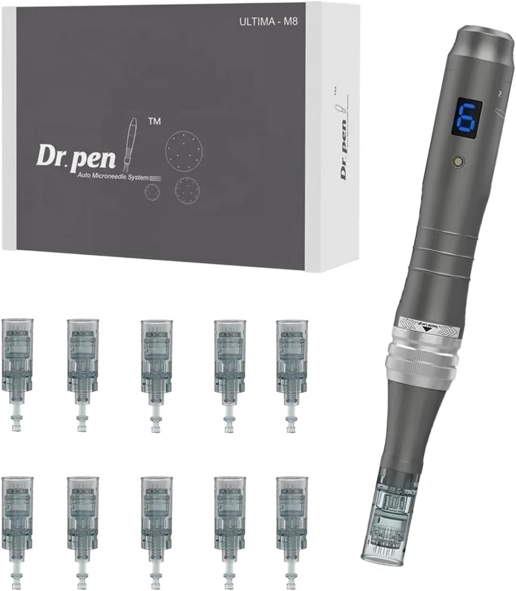 Microneedling Pen - Elektrische en Draadloze Microneedling Pen met 10 Cartridges