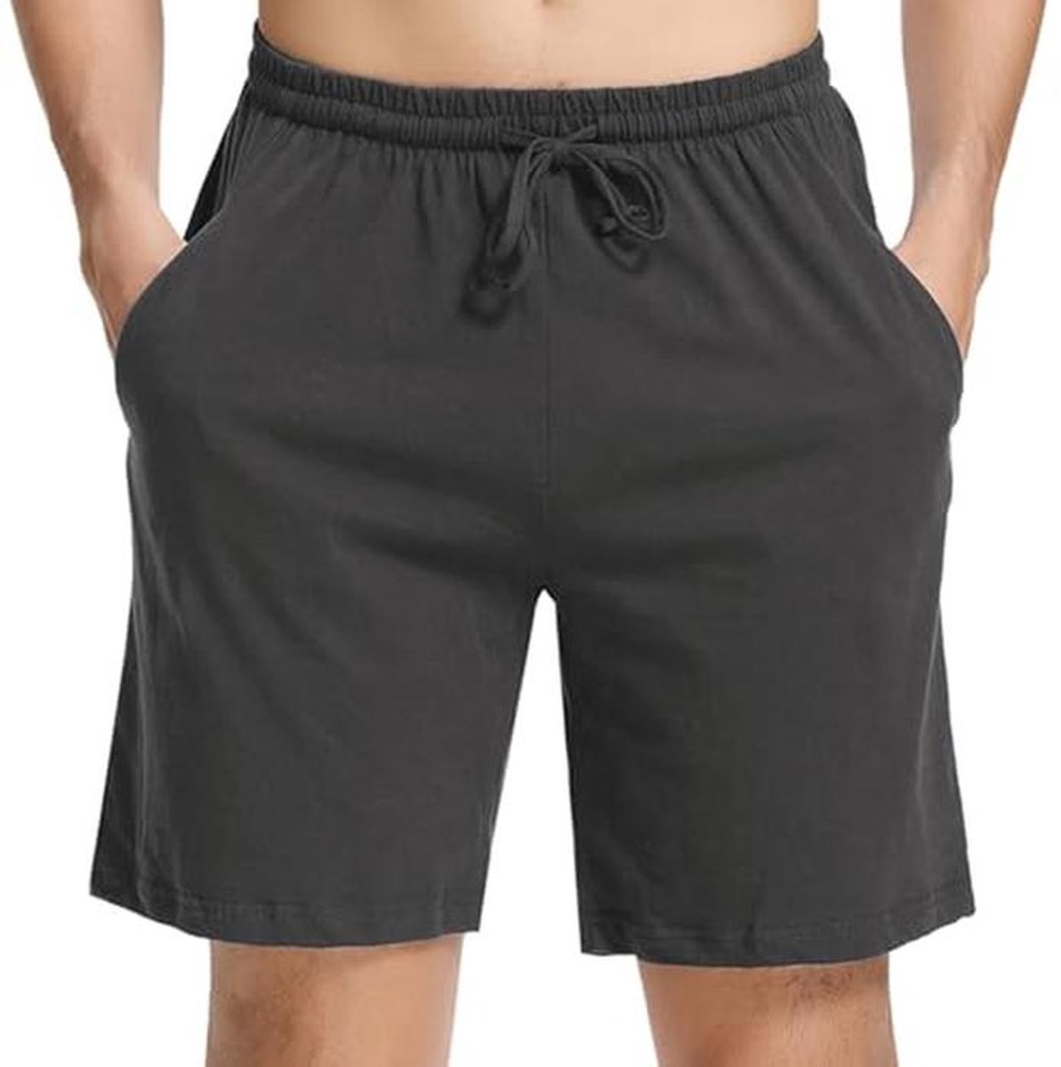 Katoenen pyjamashorts voor heren - Comfortabele en ademende zomer shorts met zakken