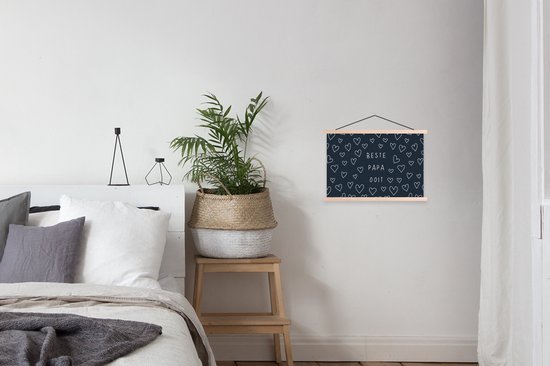 Support pour affiche avec affiche 60x40 cm - Affiche scolaire - Papa - Cadeau Vaderdag - Meilleur papa du monde - Citation - Proverbes - Affiche textile - Lattes vierges - Cadeau Vaderdag - Cadeau - Cadeau pour lui - Conseil - Homme