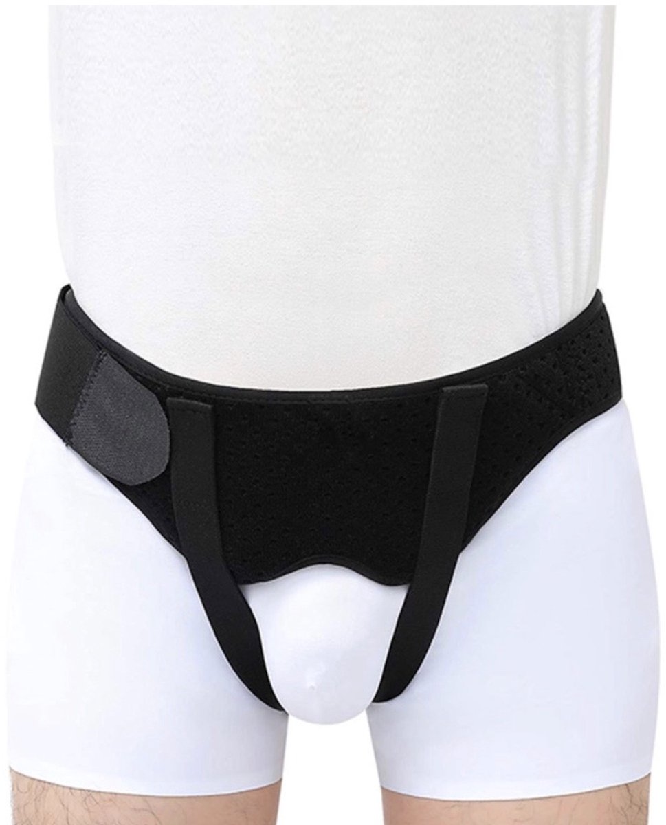 medj-medj-hernia-liesbreukband beide kanten -maat M- brace - pijnbestrijding - Universeel - verstelbaar - liesbreuk - herniaband - hernia band - zwart