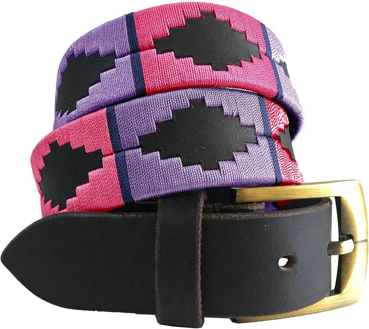 Luxe Unisex Leren Riem met Borduurdetail - Bruin & Stijlvol voor Heren en Dames