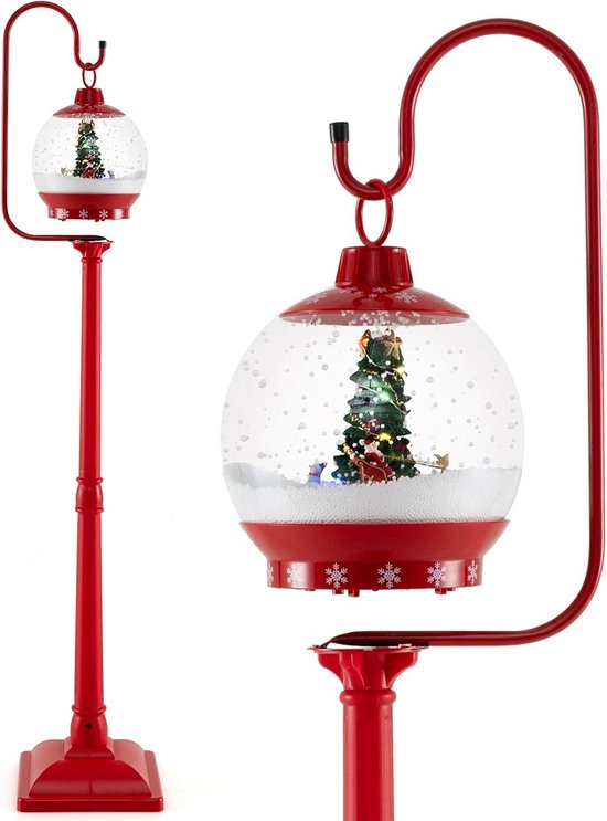 Lanterne LED Boule à Neige De Noël - Décoration Extérieure Et Intérieure - Bonhomme De Neige Lumineux - Piles Incluses - 4